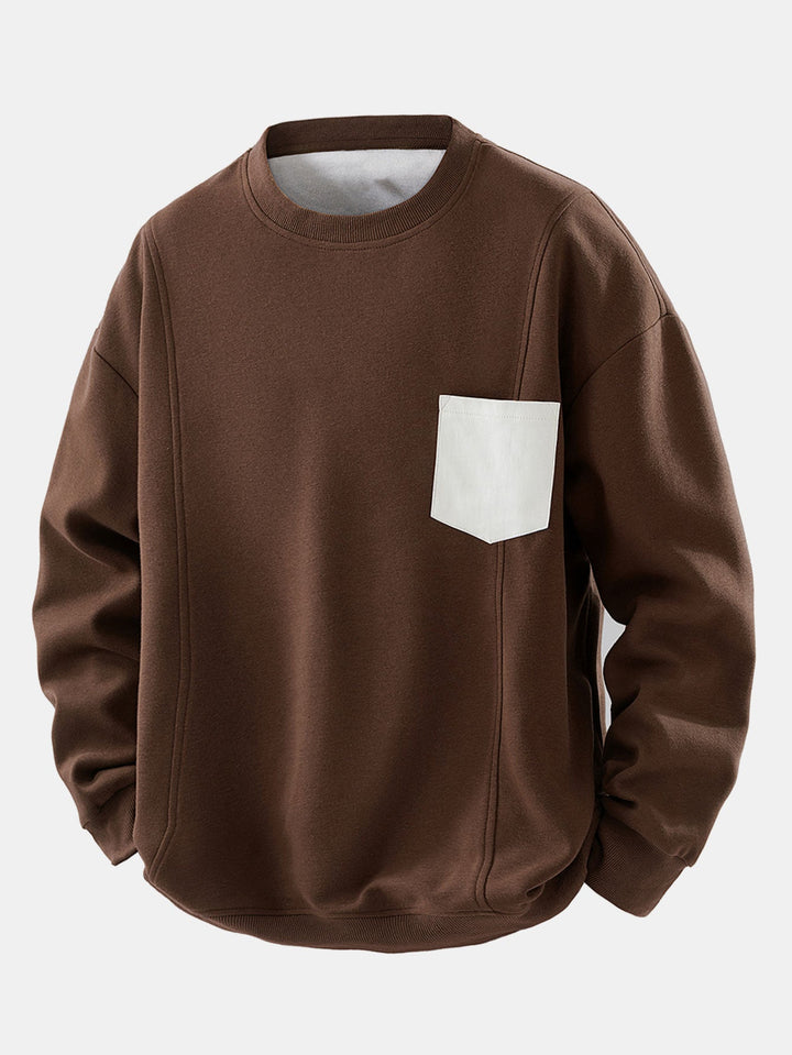 Relax Fit Contrast Pocket Sweatshirt