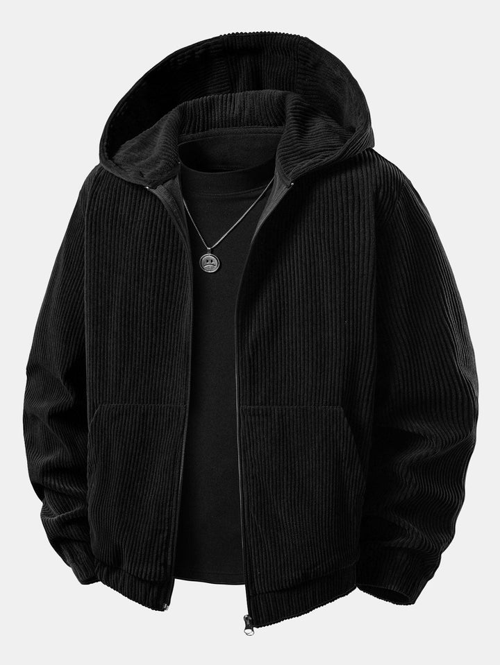 Corduroy Zip-Up Hoodie