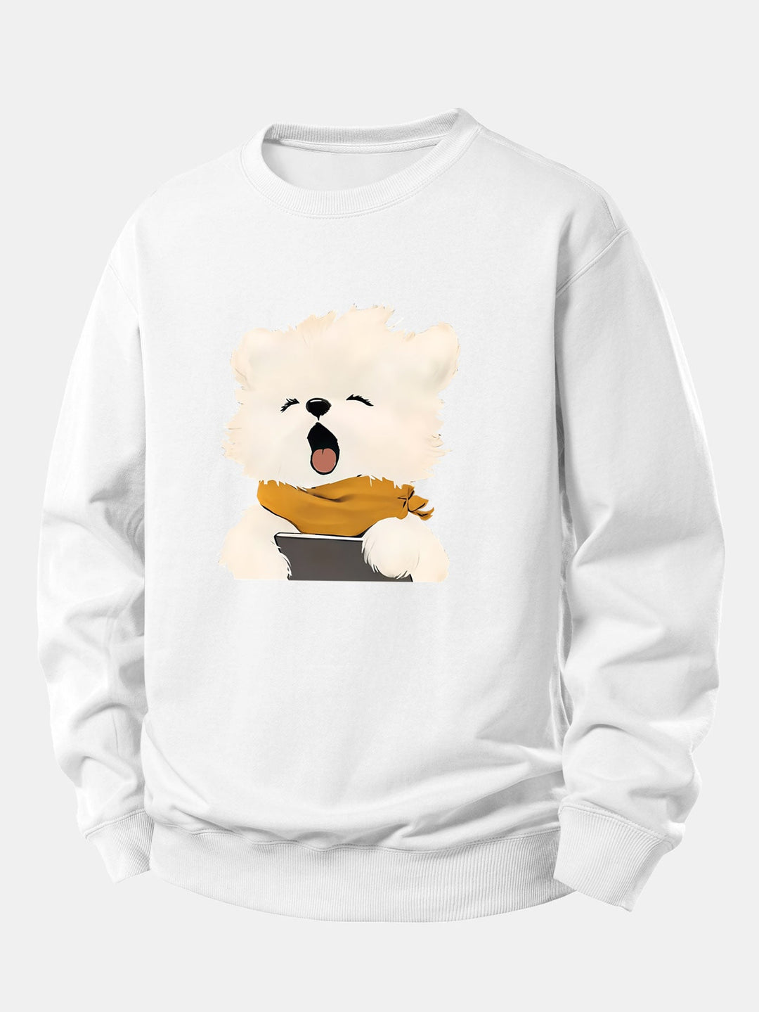 Yawning Puppy Print Relax Fit Sweatshirt