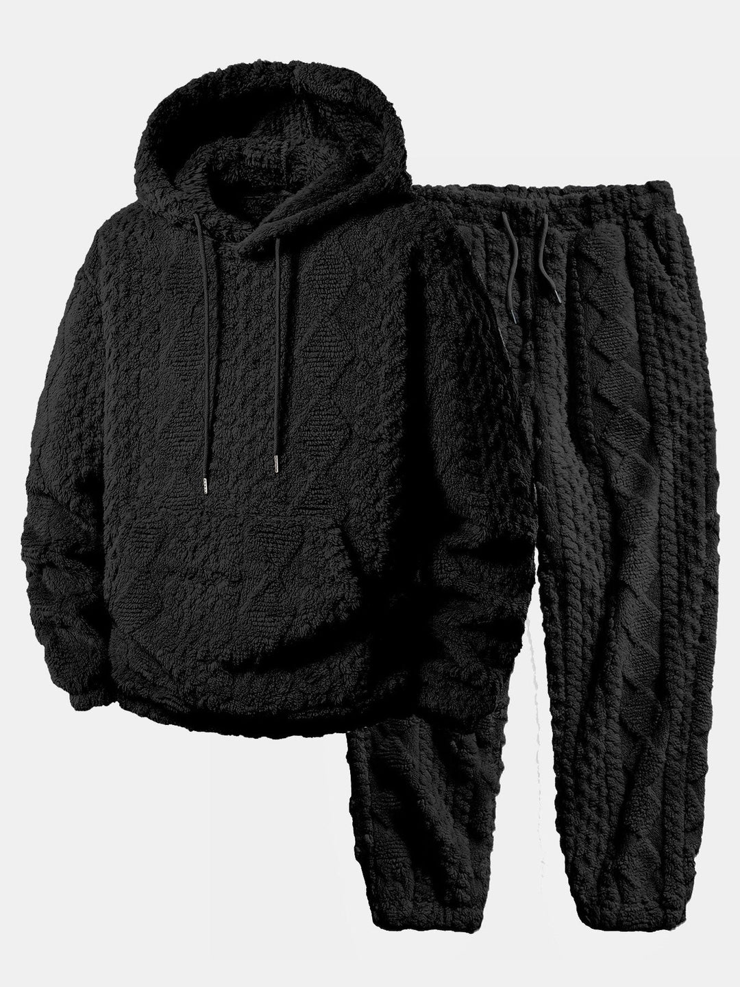 Geometry Jacquard Teddy Hoodie & Jogger Pants