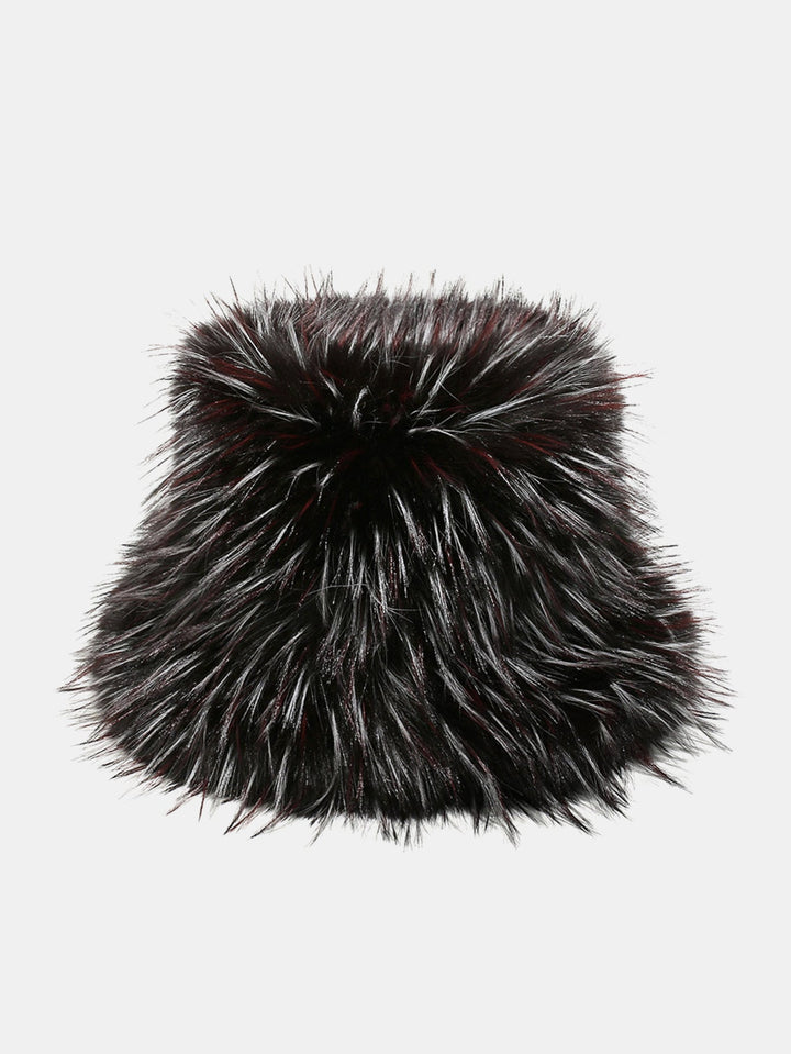 Faux Fox Fur Thickened Fur Plush Bucket Hat