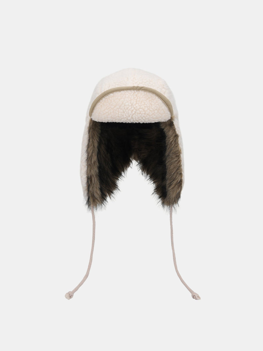 Faux Fur And Lambskin Fleece Patchwork Winter Thickened Warm Earflap Hat