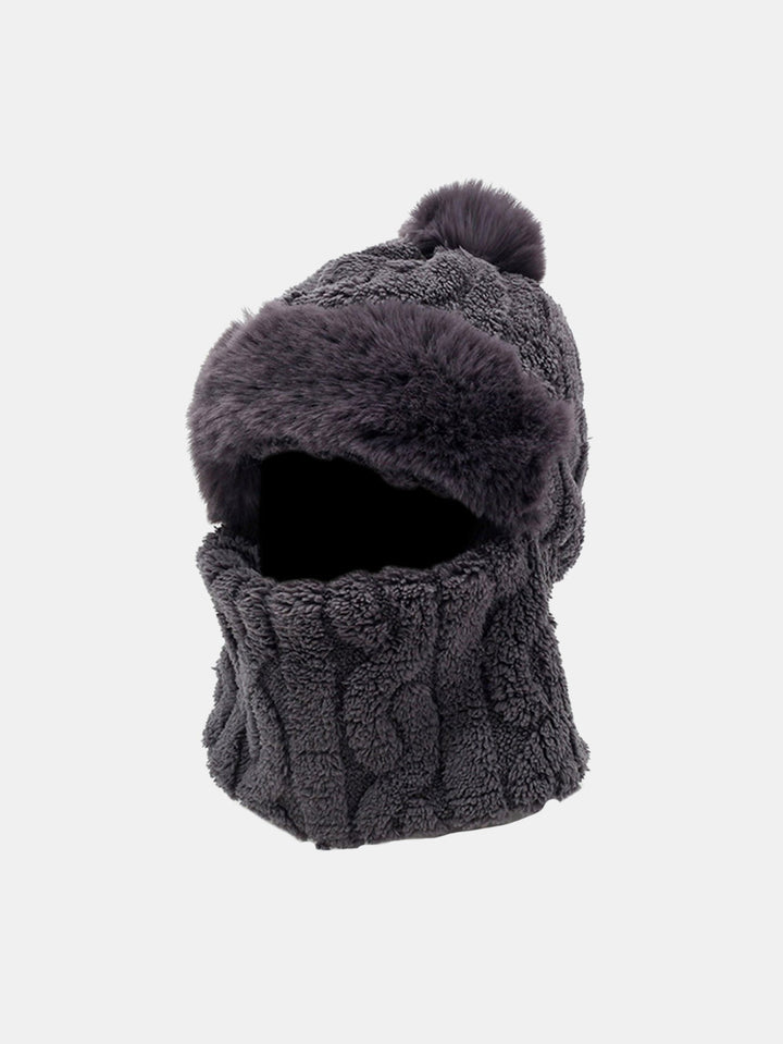 Winter Warm Thickened Full Coverage Fleece-Lined Balaclava Hat With Ear Flap Face Mask