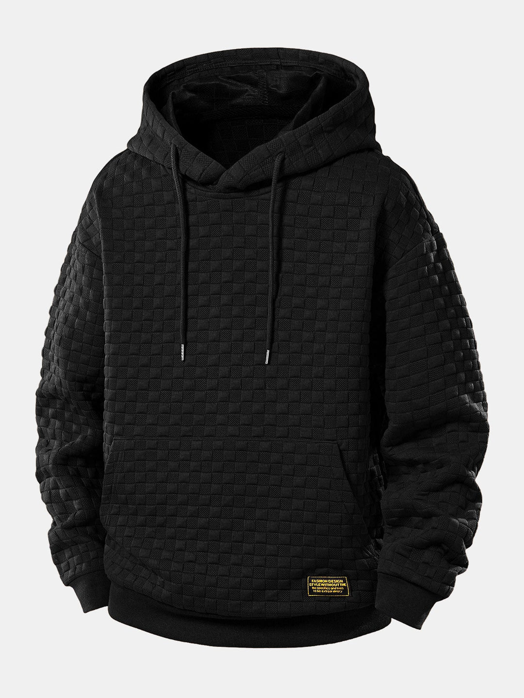 Relax Fit Checkerboard Jacquard Hoodie