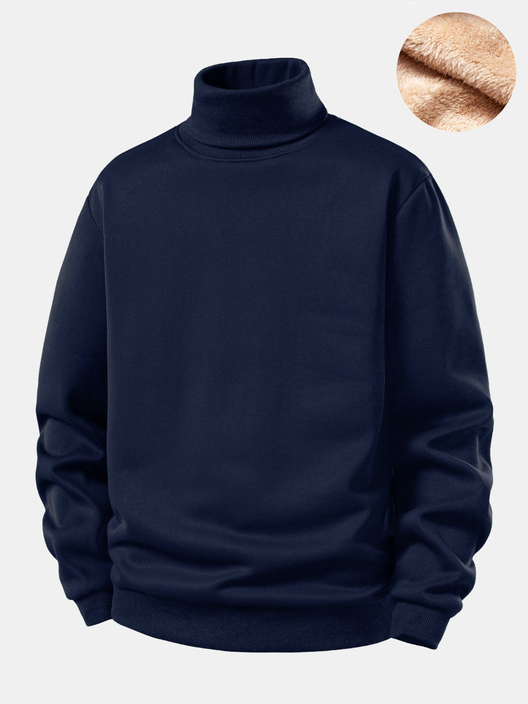 Teddy Fleece Lined Turtle Neck Sweatshirt
