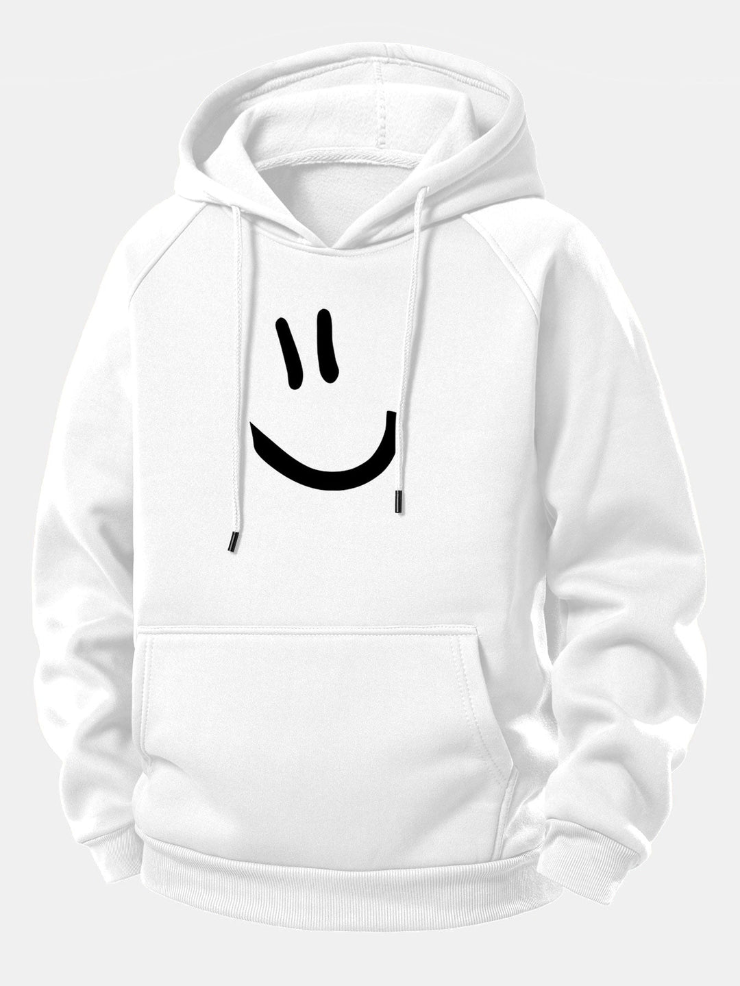 Smiley Face Print Drawstring Hoodie