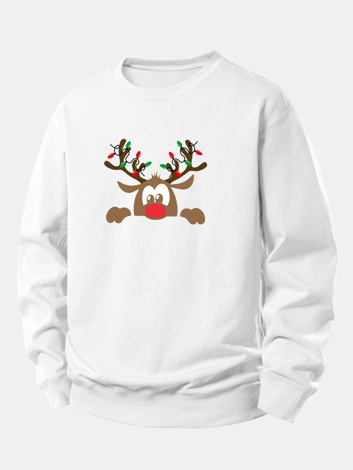 Christmas Reindeer Print Relax Fit Sweatshirt