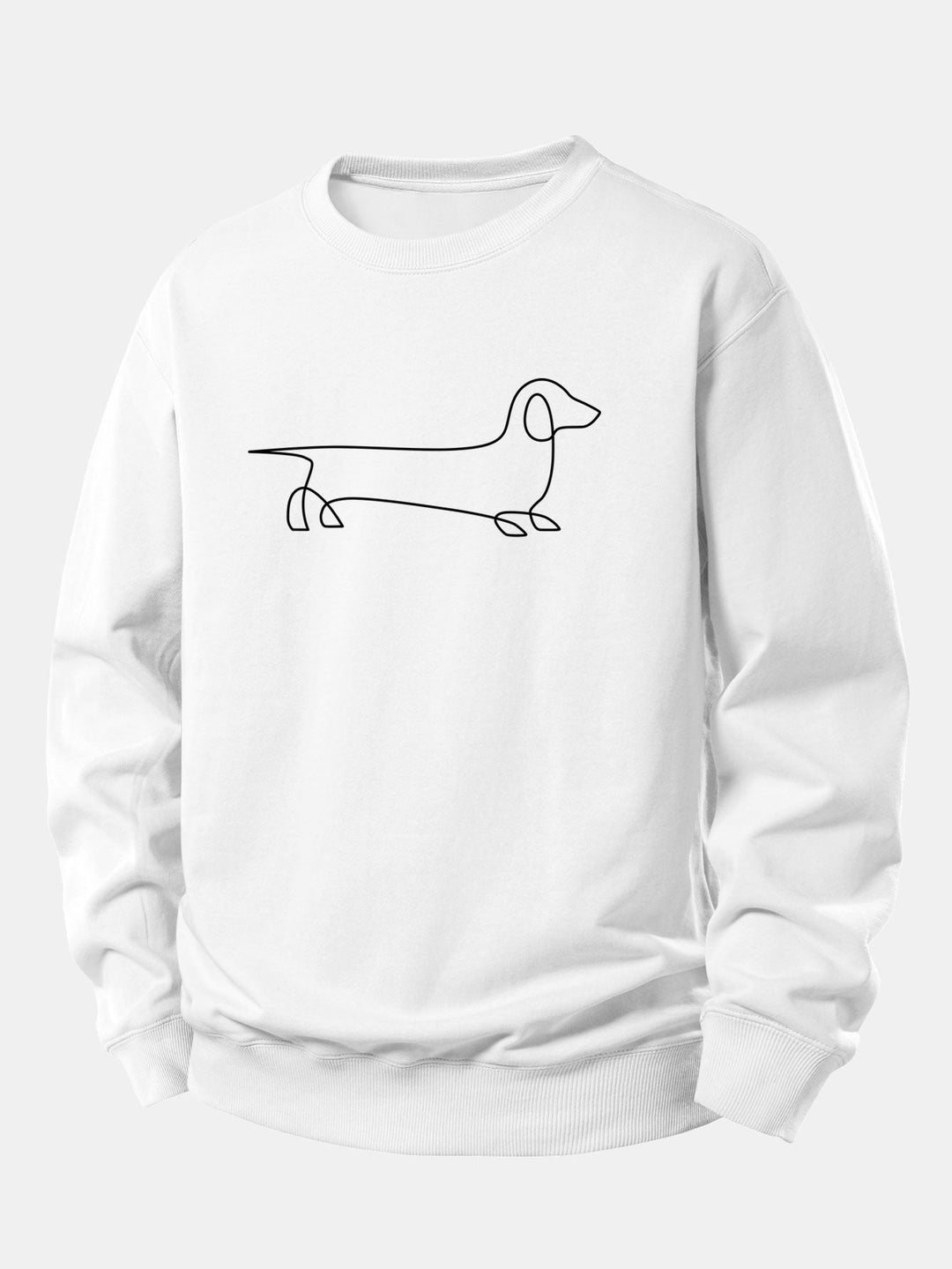 Line Dachshund Print Relax Fit Sweatshirt
