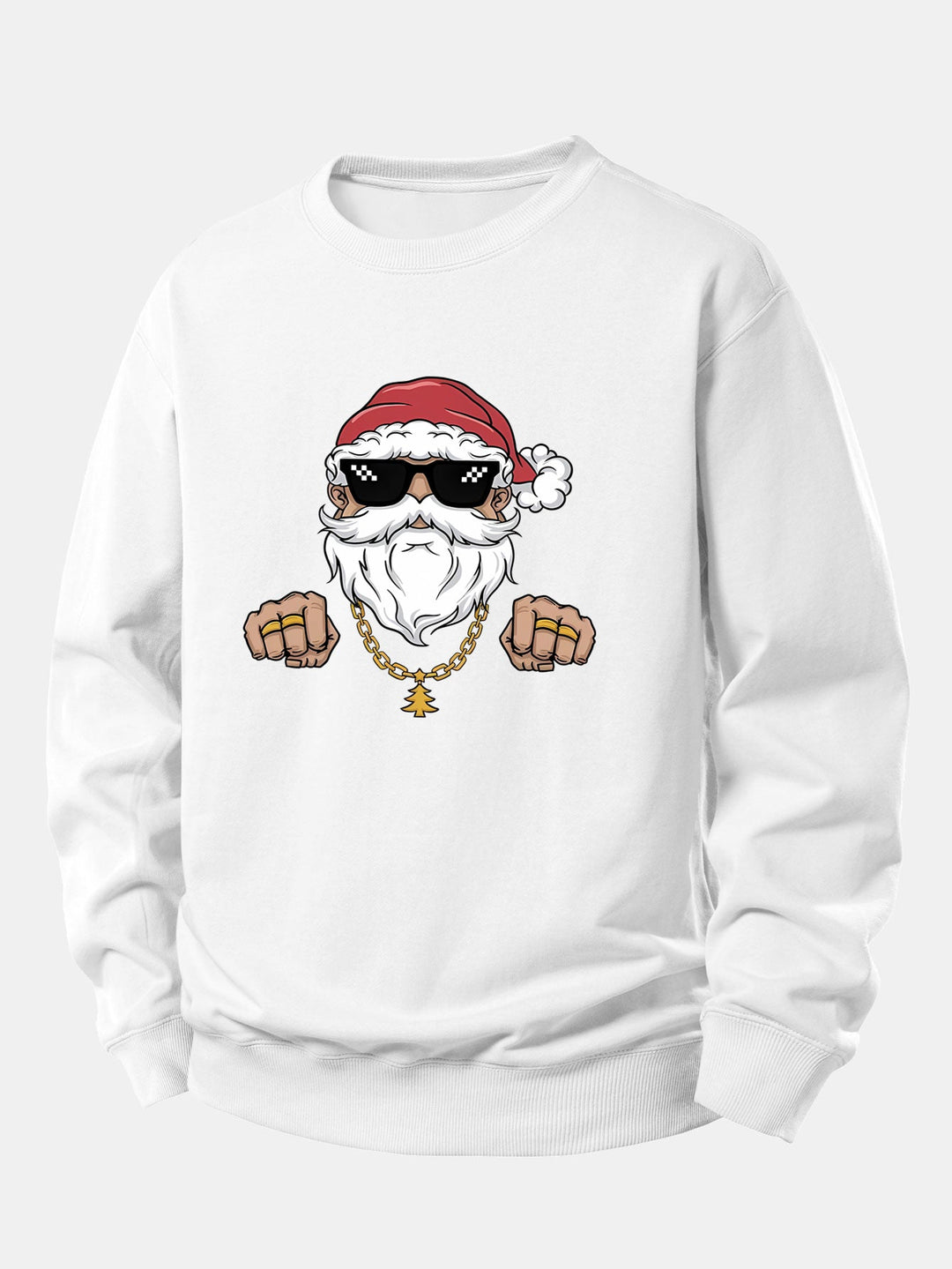 Hip Hop Santa Claus Print Relax Fit Sweatshirt