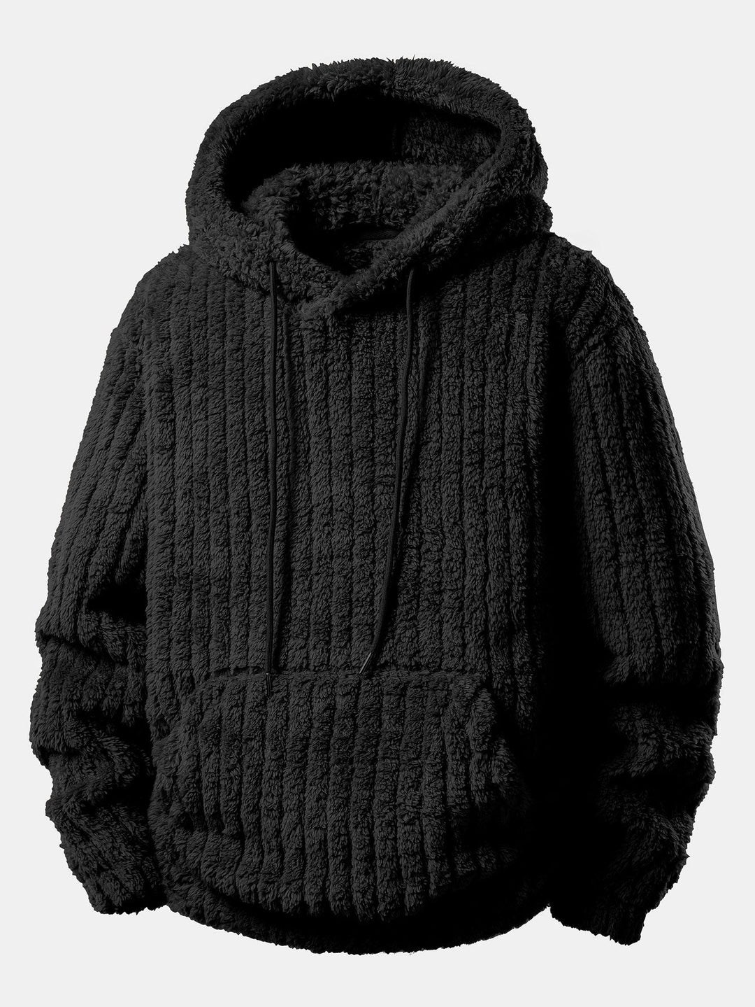 Relax Fit Stripe Kangaroo Pocket Teddy Hoodie & Jogger Pants