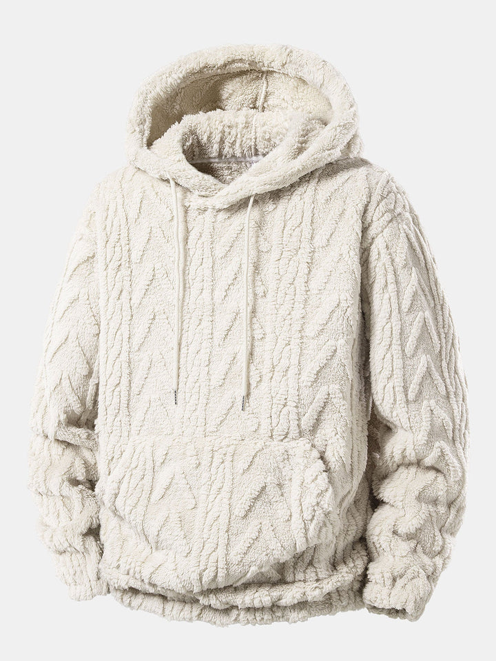 Geometric Jacquard Teddy Hoodie & Jogger Pants