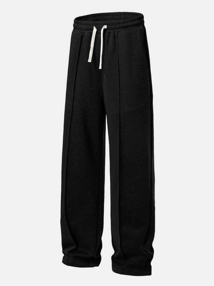 Line Dachshund Print Relax Fit Hoodie & Straight Leg Pleated Pintuck Sweatpants