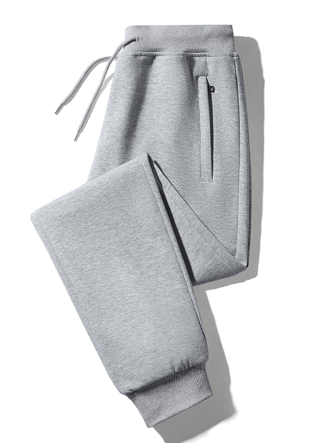 3 Pieces Solid Zipper Pocket Cotton Jogger Pants