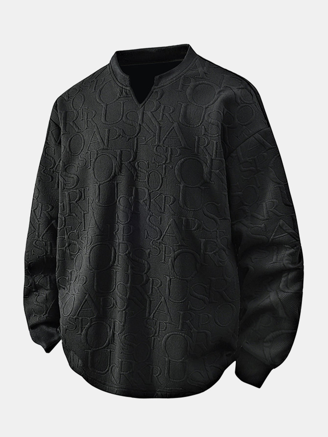 Letter Jacquard V Neck T-Shirt