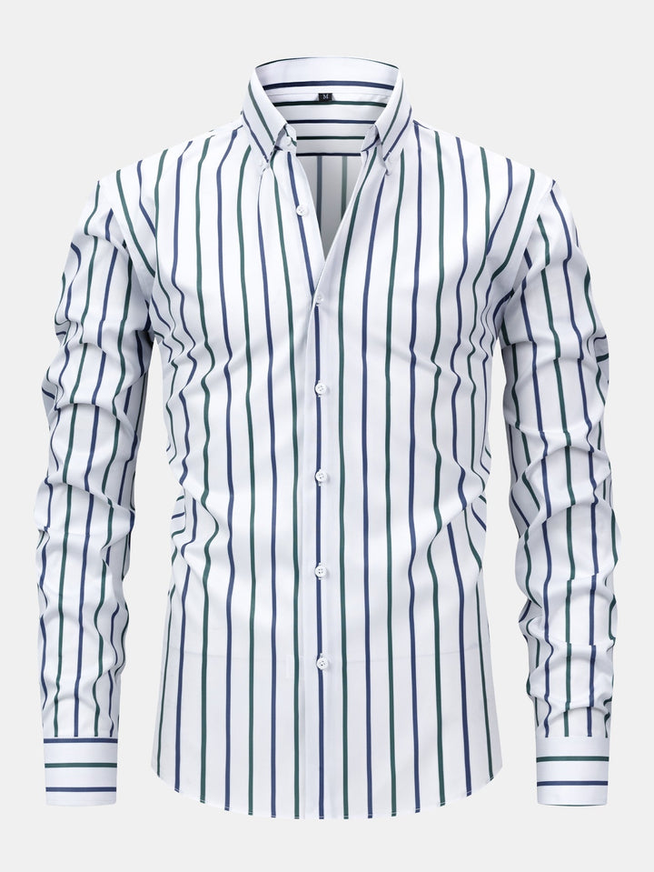 Long Sleeve Stripe Button Up Shirt