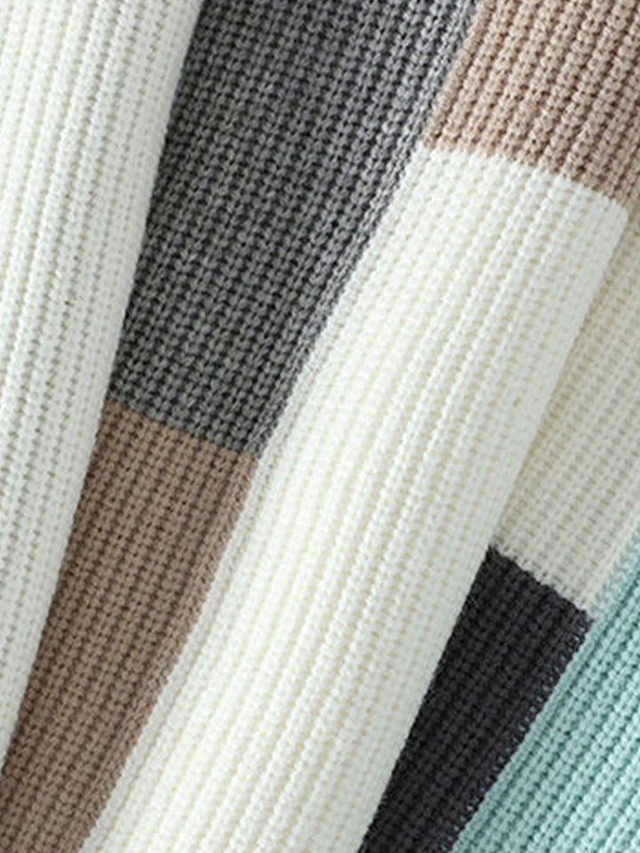 Color Block Crew Neck Sweater