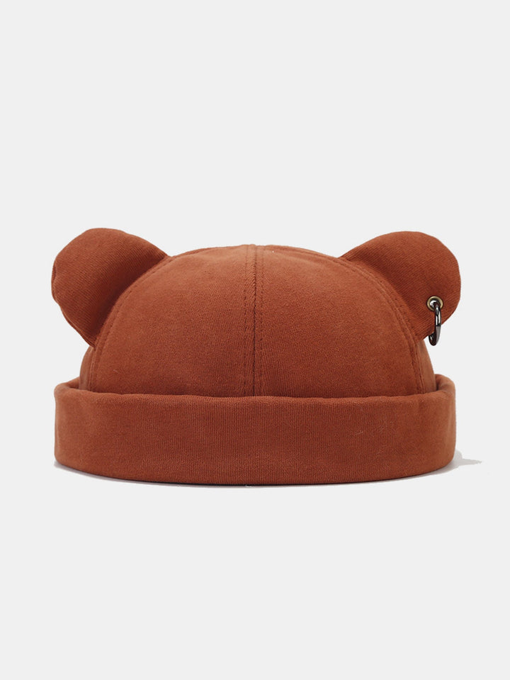 Adjustable Unisex Beanie Hat With Bear Ear Design