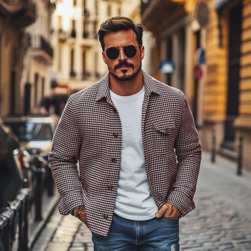 Kent Houndstooth Shirt Jacket