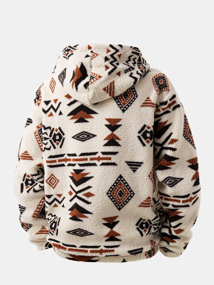 Aztec Print Teddy Hoodie & Jogging Pants