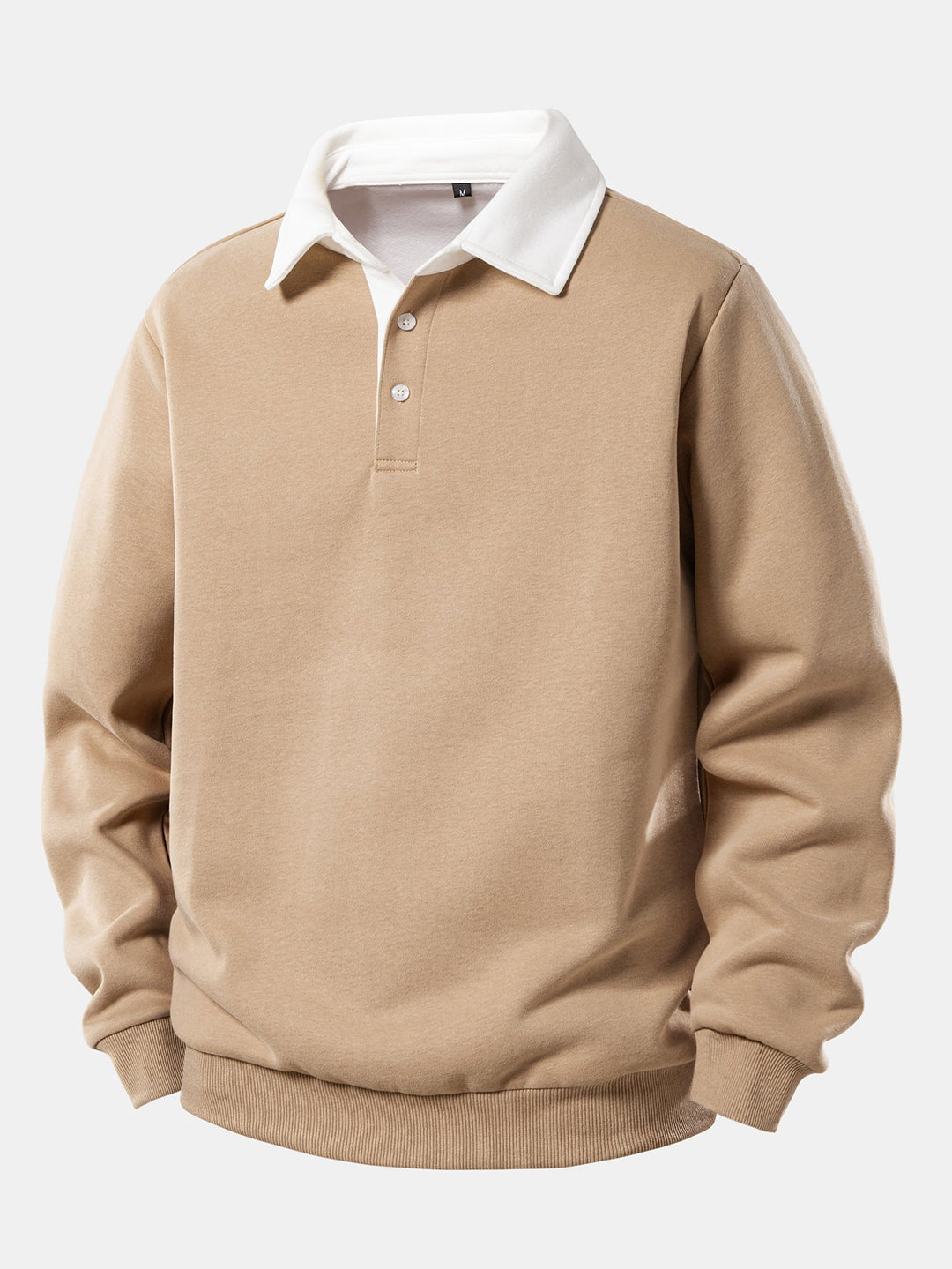 Contrast Polo Collar Sweatshirt