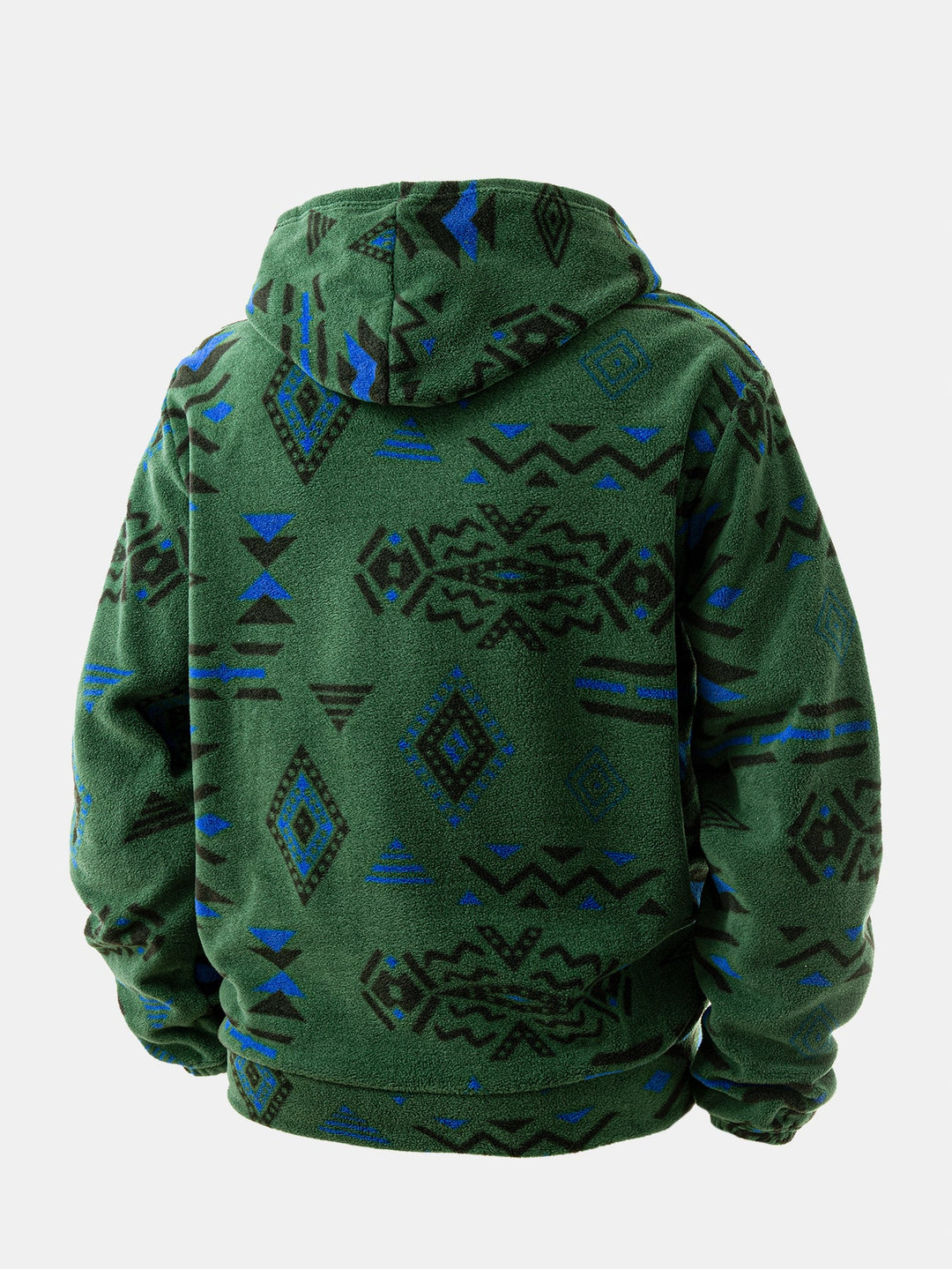 Relax Fit Tribal Geometry Teddy Hoodie & Shorts
