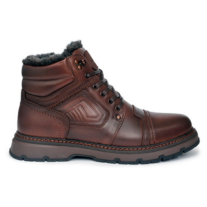 Men’s Winter Boots in Genuine Brown Leather