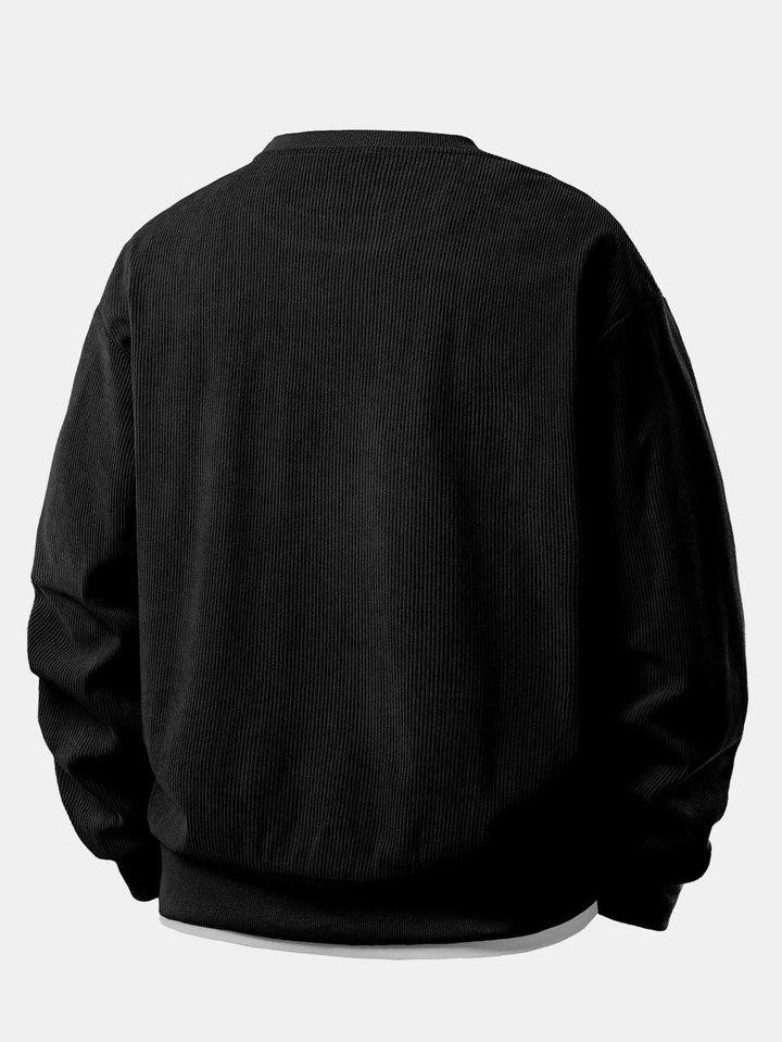 2 In 1 Crew Neck Stretch Corduroy Sweatshirt