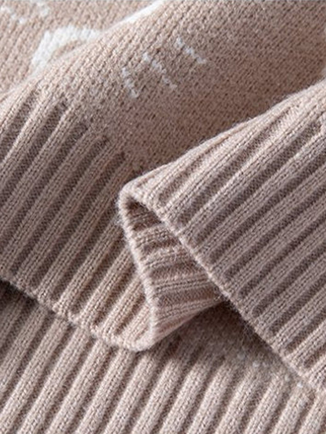 Color Block Cat Print Crew Neck Sweater