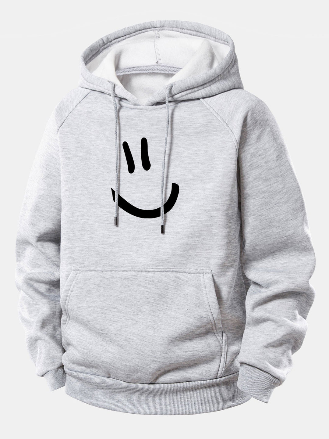 Smiley Face Print Drawstring Hoodie