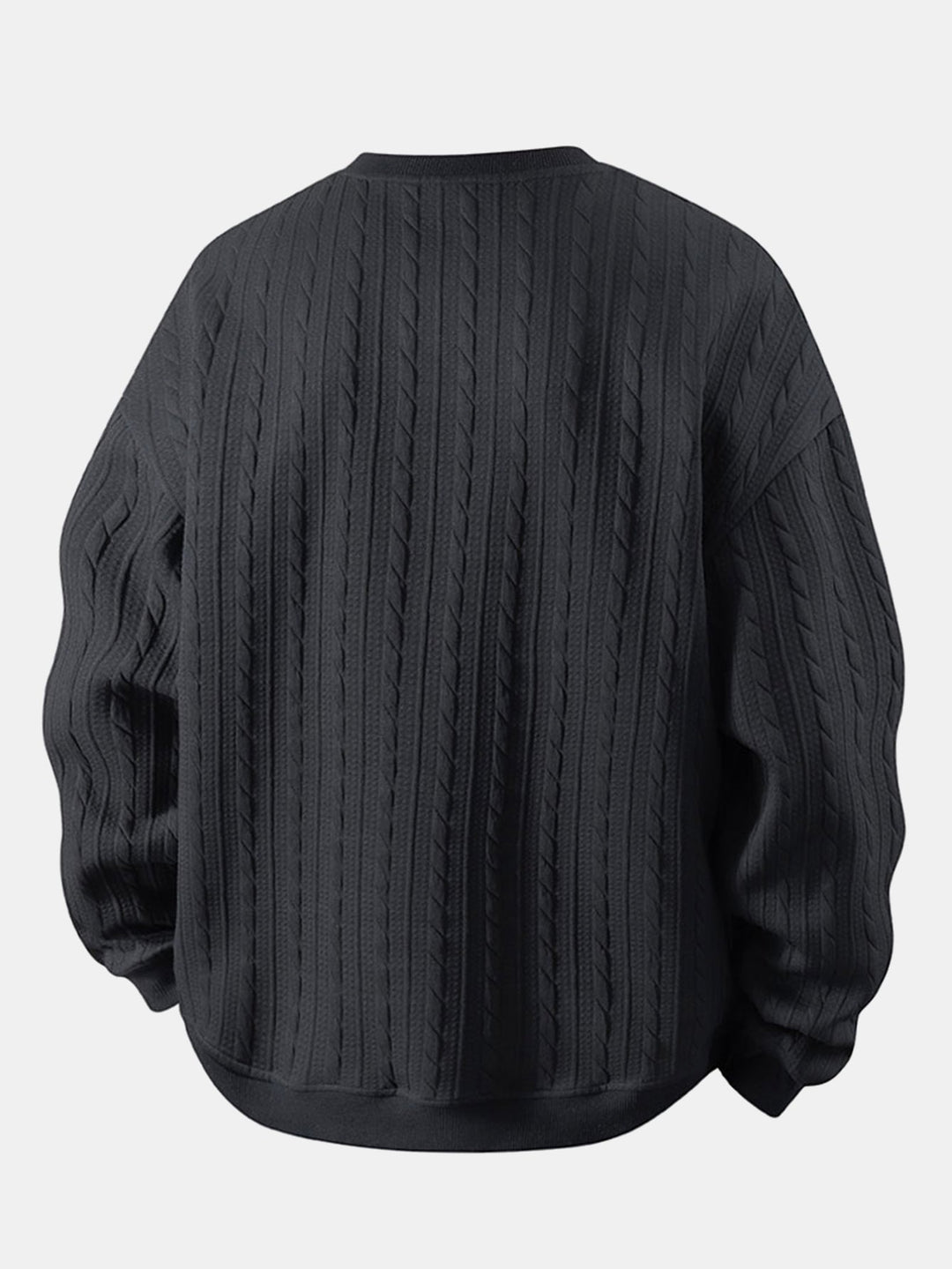 Relax Fit Twist Jacquard Crew Neck Sweatshirt & Twisted Jacquard Straight Leg Pants