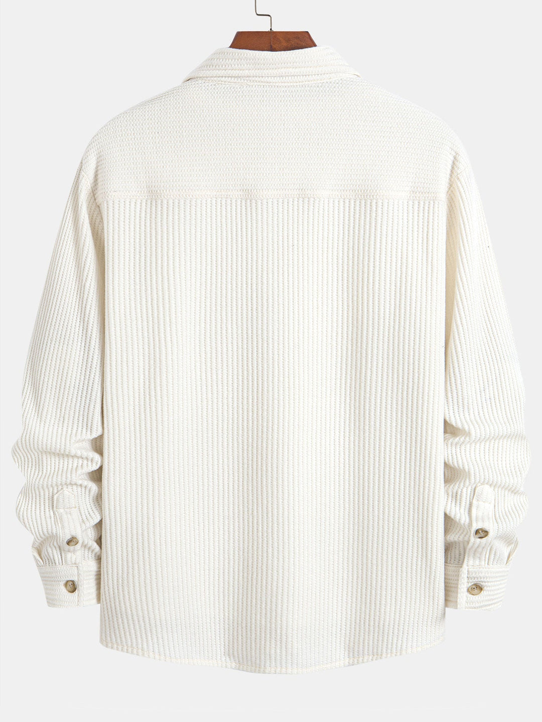 Long Sleeved Waffle Button Up Shirt