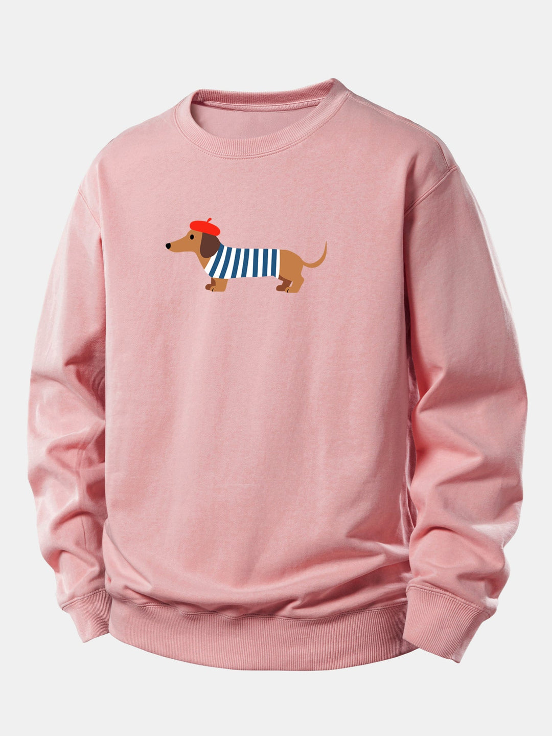 French Dachshund Print Relax Fit Sweatshirt