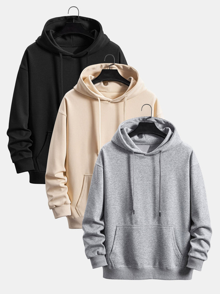 3 Pieces Basic Relax Fit Hoodie