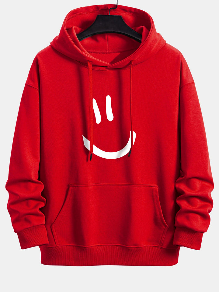 Smiley Face Print Relax Fit Hoodie