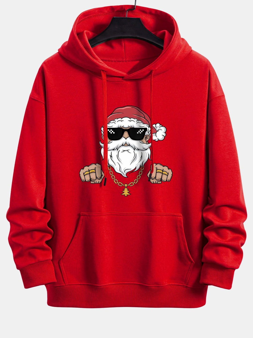 Hip Hop Santa Claus Print Relax Fit Hoodie