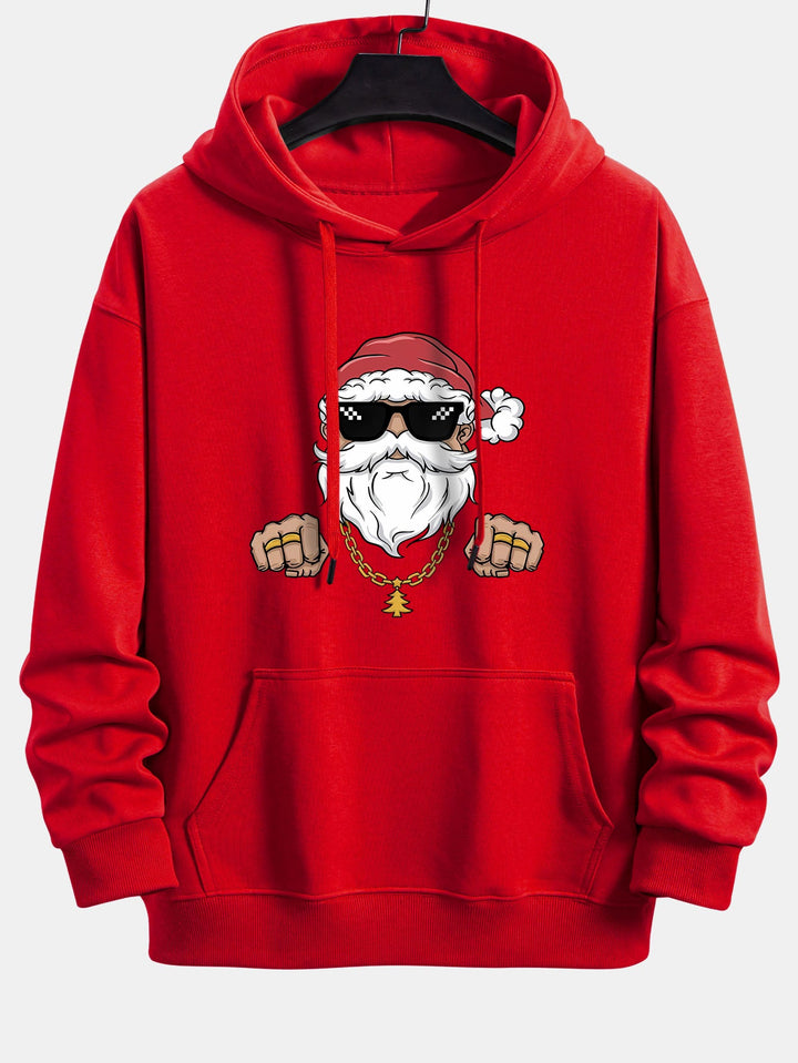 Hip Hop Santa Claus Print Relax Fit Hoodie