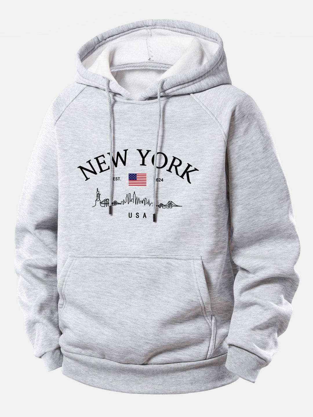 New York Print Drawstring Hoodie