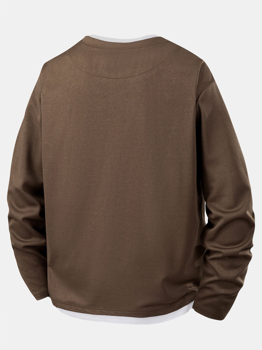 2 Pieces Relax Fit 2 In 1 Notched Collar Textured T-Shirt