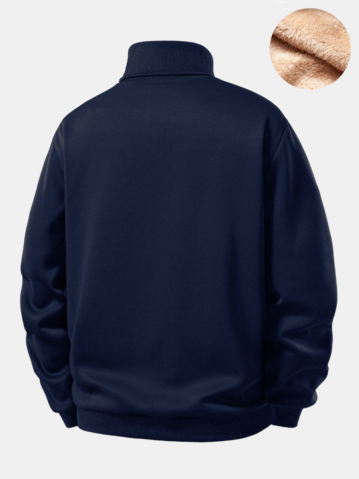 Teddy Fleece Lined Turtle Neck Sweatshirt