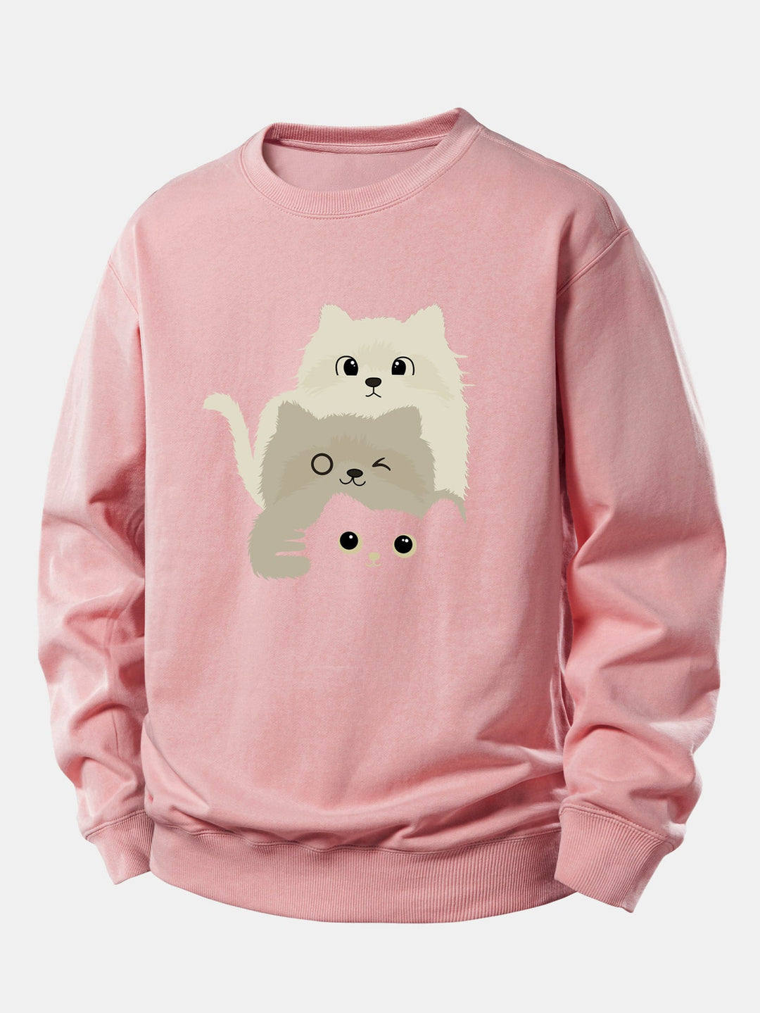 Three Cats Print Relax Fit Sweatshirt