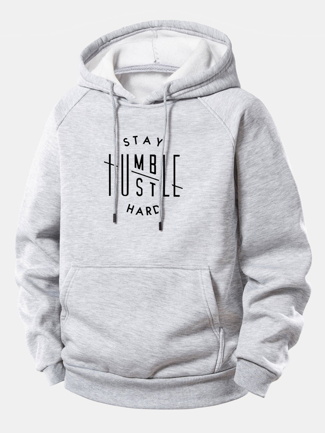 Stay Humble Hustle Hard Print Drawstring Hoodie