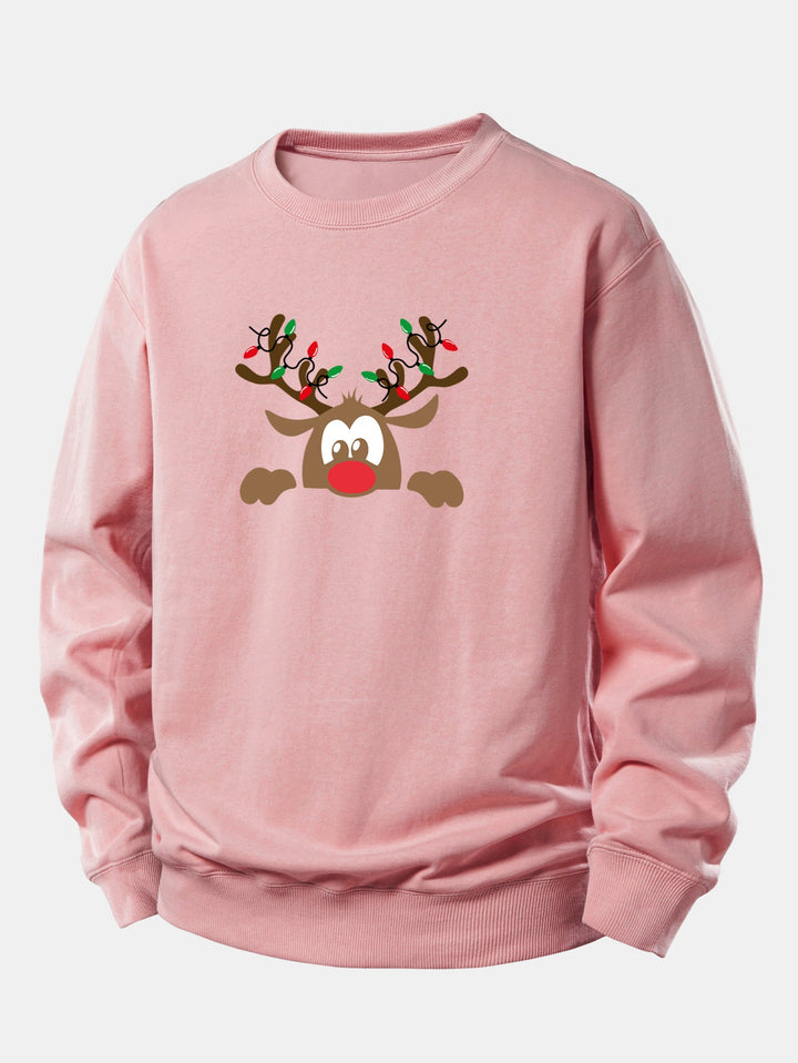 Christmas Reindeer Print Relax Fit Sweatshirt