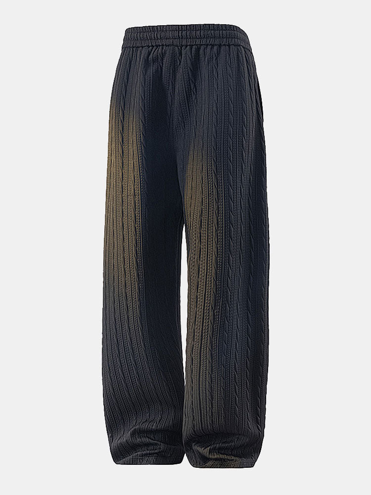 Relax Fit Twist Jacquard Zip Up Hoodie & Twisted Jacquard Straight Leg Pants