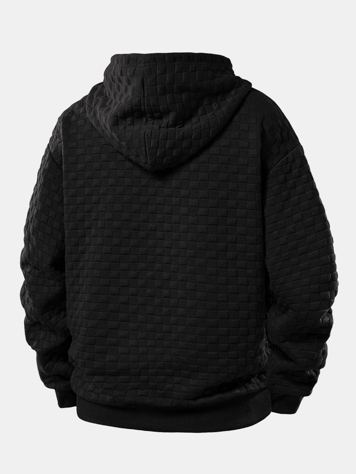 Relax Fit Checkerboard Jacquard Hoodie