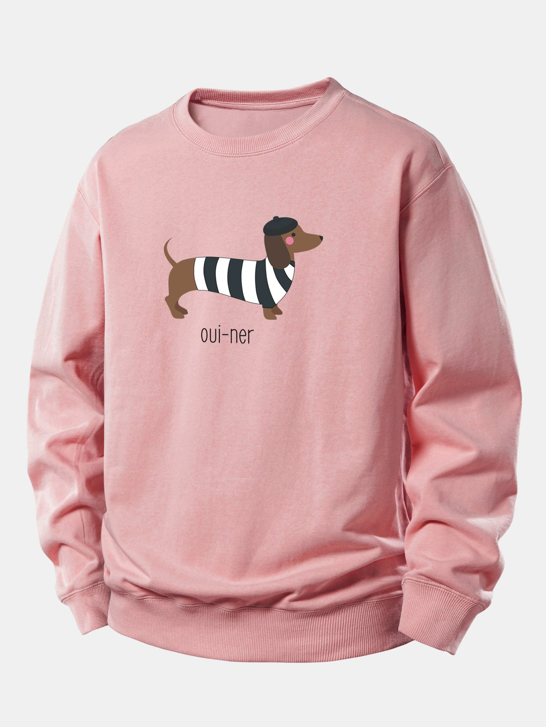 French Dachshund Print Relax Fit Sweatshirt