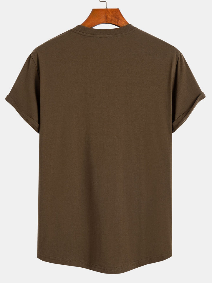 Basic Cotton Arc Hem T-Shirt
