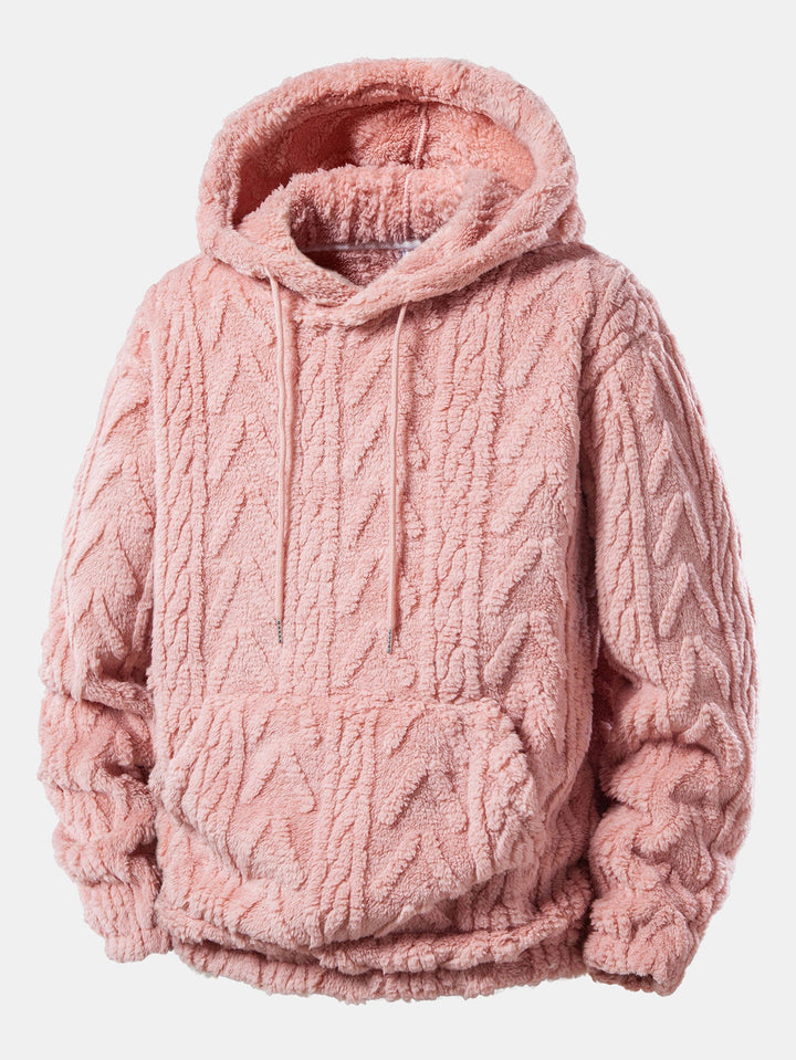 Geometric Jacquard Teddy Hoodie & Jogger Pants