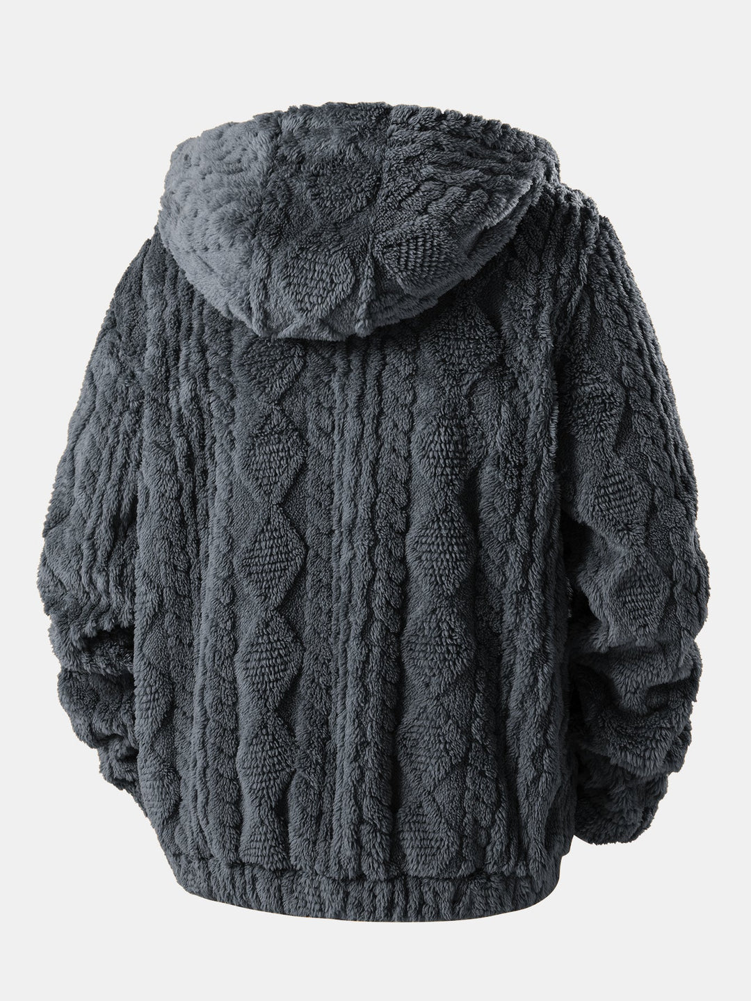 Geometric Jacquard Teddy Hoodie