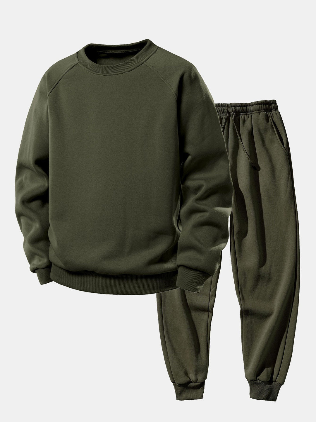 Basic Crew Neck Sweatshirt & Jogger Pants
