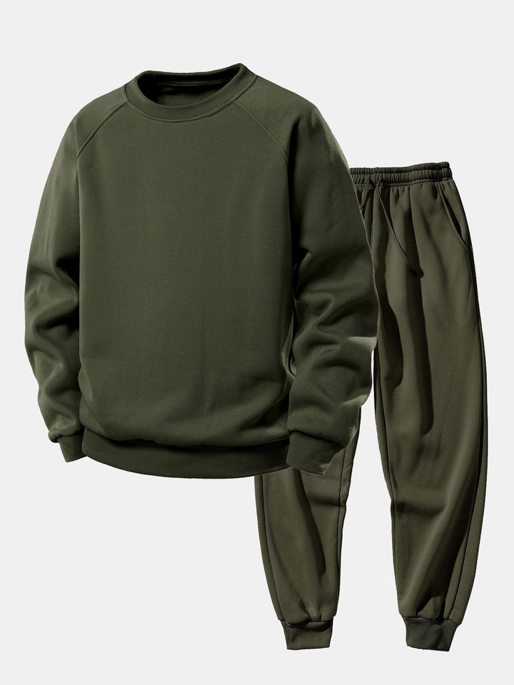 Basic Crew Neck Sweatshirt & Jogger Pants
